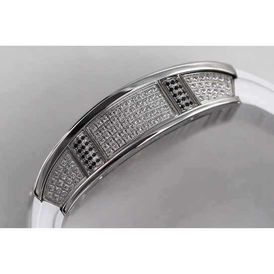 Richard Mille - RM07-01 Ladies 31.5mm Mop Full Diamonds Case on White Rubber ZF CRMA2