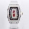 Richard Mille - RM07-01 Ladies 31.5mm Red Full Square Diamonds Case on White Rubber ZF CRMA2
