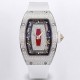Richard Mille - RM07-01 Ladies 31.5mm Red Full Square Diamonds Case on White Rubber ZF CRMA2