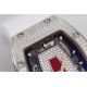 Richard Mille - RM07-01 Ladies 31.5mm Red Full Square Diamonds Case on White Rubber ZF CRMA2