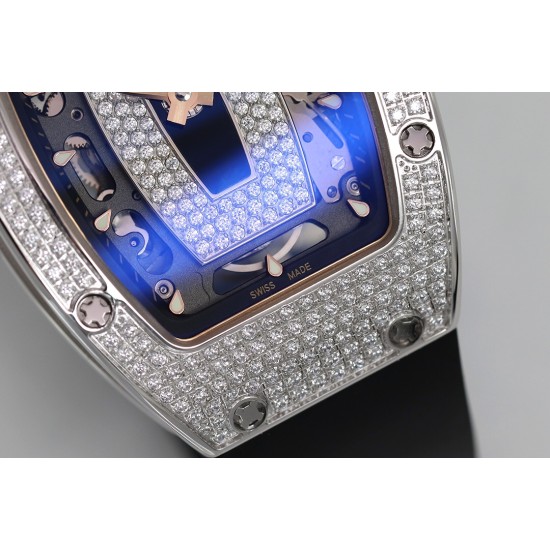 Richard Mille - RM07-01 Ladies 31.5mm Black Full Diamonds Case on Black Rubber ZF CRMA2