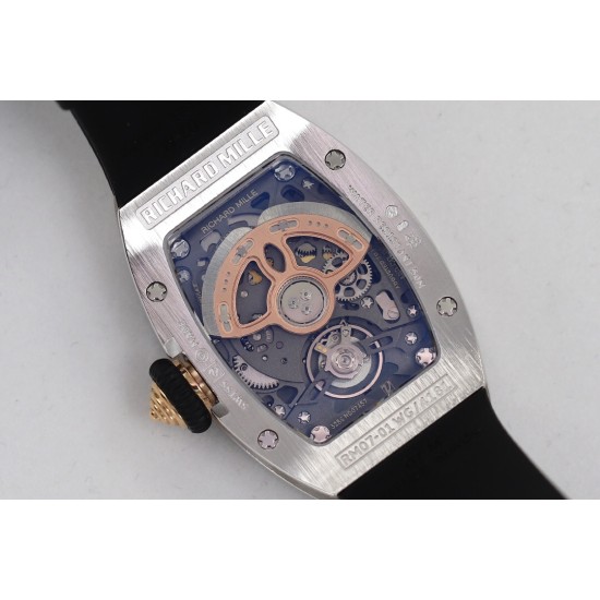 Richard Mille - RM07-01 Ladies 31.5mm Black Full Diamonds Case on Black Rubber ZF CRMA2