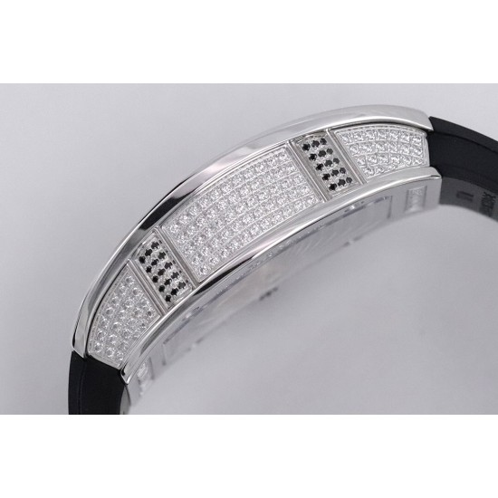 Richard Mille - RM07-01 Ladies 31.5mm Red Full Square Diamonds Case on Black Rubber ZF CRMA2