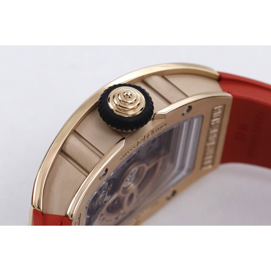 Richard Mille - RM07-01 Ladies 31.5mm RG Red Diamonds Sketelon Dial on Red Rubber ZF CRMA2