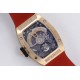 Richard Mille - RM07-01 Ladies 31.5mm RG Red Diamonds Sketelon Dial on Red Rubber ZF CRMA2