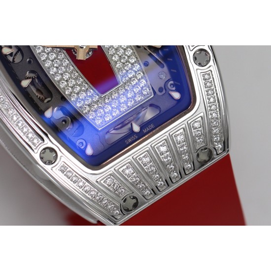 Richard Mille - RM07-01 Ladies 31.5mm Red Diamonds Sketelon Dial on Red Rubber ZF CRMA2