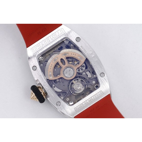 Richard Mille - RM07-01 Ladies 31.5mm Red Diamonds Sketelon Dial on Red Rubber ZF CRMA2