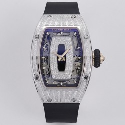 Richard Mille - RM07-01 Ladies 31.5mm Black Diamonds Sketelon Dial on Black Rubber ZF CRMA2