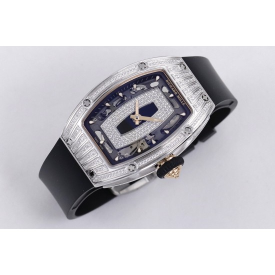 Richard Mille - RM07-01 Ladies 31.5mm Black Diamonds Sketelon Dial on Black Rubber ZF CRMA2