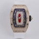 Richard Mille - RM07-01 Ladies 31.5mm RG Red Diamonds Sketelon Dial on White Rubber ZF CRMA2