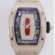 Richard Mille - RM07-01 Ladies 31.5mm RG Red Diamonds Sketelon Dial on White Rubber ZF CRMA2