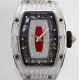 Richard Mille - RM07-01 Ladies 31.5mm Red Diamonds Sketelon Dial on White Rubber ZF CRMA2