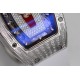 Richard Mille - RM07-01 Ladies 31.5mm Red Diamonds Sketelon Dial on White Rubber ZF CRMA2