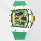 Richard Mille - RM61-01 43mm White Ceramic/RU Sketelon Dial on Green Rubber Strap ZF RMUL2