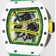 Richard Mille - RM61-01 43mm White Ceramic/RU Sketelon Dial on Green Rubber Strap ZF RMUL2