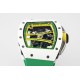 Richard Mille - RM61-01 43mm White Ceramic/RU Sketelon Dial on Green Rubber Strap ZF RMUL2