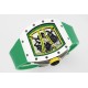 Richard Mille - RM61-01 43mm White Ceramic/RU Sketelon Dial on Green Rubber Strap ZF RMUL2