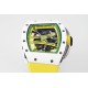 Richard Mille - RM61-01 43mm White Ceramic/RU Sketelon Dial on Yellow Rubber Strap ZF RMUL2