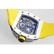 Richard Mille - RM61-01 43mm White Ceramic/RU Sketelon Dial on Yellow Rubber Strap ZF RMUL2