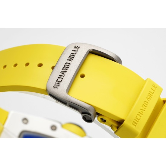 Richard Mille - RM61-01 43mm White Ceramic/RU Sketelon Dial on Yellow Rubber Strap ZF RMUL2