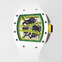 Richard Mille - RM61-01 43mm White Ceramic/RU Sketelon Dial on White Rubber Strap ZF RMUL2