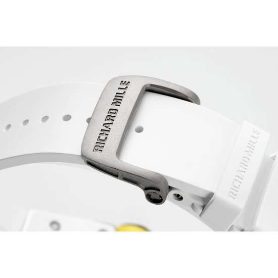 Richard Mille - RM61-01 43mm White Ceramic/RU Sketelon Dial on White Rubber Strap ZF RMUL2