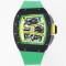 Richard Mille - RM61-01 43mm Black Ceramic/RU Sketelon Dial on Green Rubber Strap ZF RMUL2