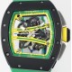 Richard Mille - RM61-01 43mm Black Ceramic/RU Sketelon Dial on Green Rubber Strap ZF RMUL2