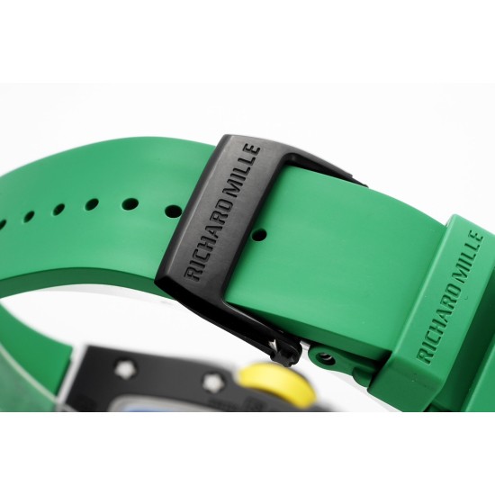 Richard Mille - RM61-01 43mm Black Ceramic/RU Sketelon Dial on Green Rubber Strap ZF RMUL2