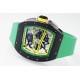 Richard Mille - RM61-01 43mm Black Ceramic/RU Sketelon Dial on Green Rubber Strap ZF RMUL2