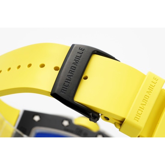 Richard Mille - RM61-01 43mm Black Ceramic/RU Sketelon Dial on Yellow Rubber Strap ZF RMUL2