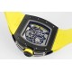 Richard Mille - RM61-01 43mm Black Ceramic/RU Sketelon Dial on Yellow Rubber Strap ZF RMUL2