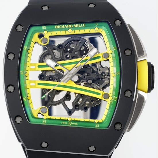 Richard Mille - RM61-01 43mm Black Ceramic/RU Sketelon Dial on Black Rubber Strap ZF RMUL2
