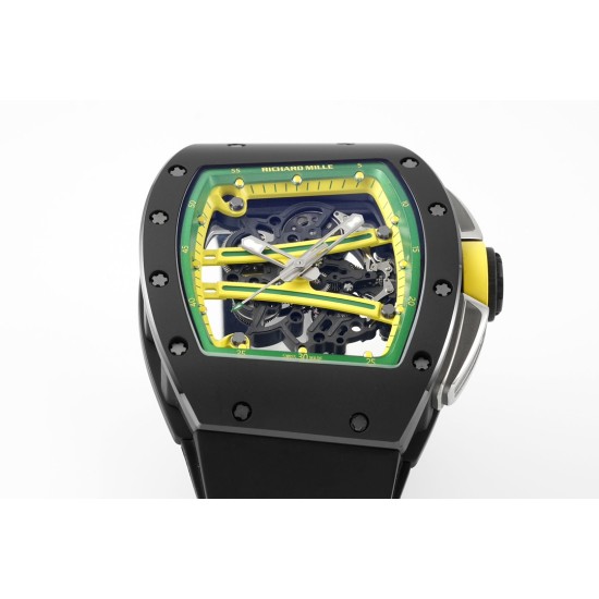 Richard Mille - RM61-01 43mm Black Ceramic/RU Sketelon Dial on Black Rubber Strap ZF RMUL2