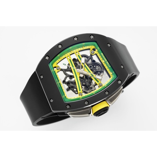 Richard Mille - RM61-01 43mm Black Ceramic/RU Sketelon Dial on Black Rubber Strap ZF RMUL2