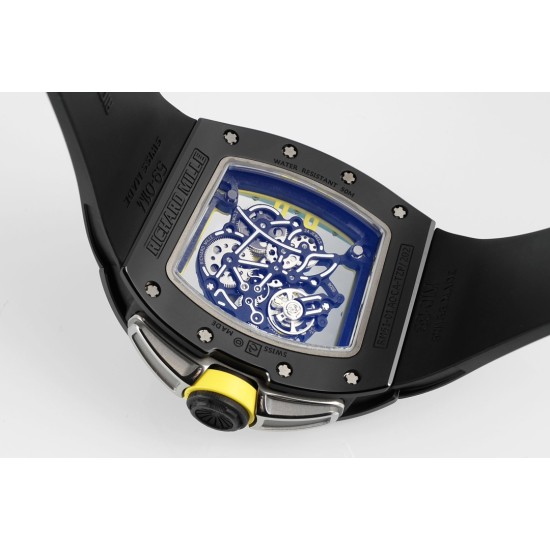 Richard Mille - RM61-01 43mm Black Ceramic/RU Sketelon Dial on Black Rubber Strap ZF RMUL2