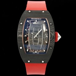 Richard Mille - RM07-01 32mm Ladies NTPT Carbon Case Red Rubber Strap Skeleton Dial G+ CRMA2 Automatic