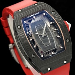 Richard Mille - RM07-01 32mm Ladies NTPT Carbon Case Red Rubber Strap Skeleton Dial G+ CRMA2 Automatic