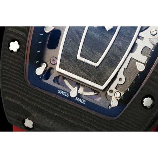 Richard Mille - RM07-01 32mm Ladies NTPT Carbon Case Red Rubber Strap Skeleton Dial G+ CRMA2 Automatic