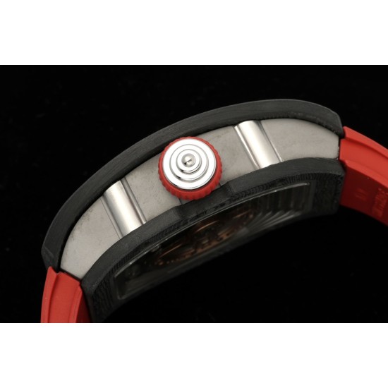 Richard Mille - RM07-01 32mm Ladies NTPT Carbon Case Red Rubber Strap Skeleton Dial G+ CRMA2 Automatic
