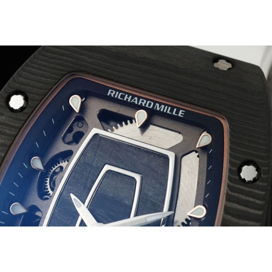 Richard Mille - RM07-01 32mm Ladies NTPT Carbon Case White Rubber Strap Skeleton Dial G+ CRMA2 Automatic