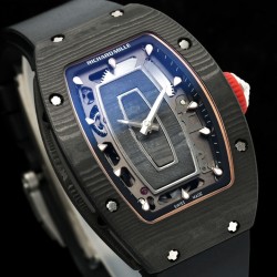 Richard Mille - RM07-01 32mm Ladies NTPT Carbon Case Black Rubber Strap Skeleton Dial G+ CRMA2 Automatic