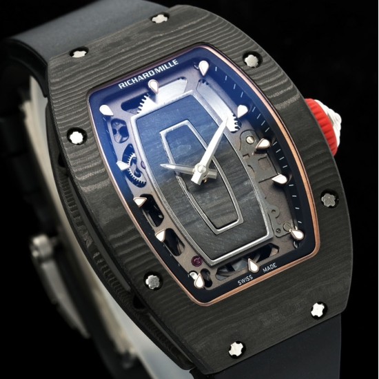 Richard Mille - RM07-01 32mm Ladies NTPT Carbon Case Black Rubber Strap Skeleton Dial G+ CRMA2 Automatic