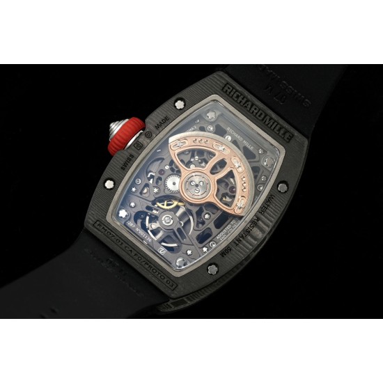 Richard Mille - RM07-01 32mm Ladies NTPT Carbon Case Black Rubber Strap Skeleton Dial G+ CRMA2 Automatic