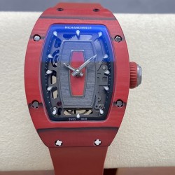 Richard Mille - RM07-01 32mm Ladies NTPT Carbon Case Red Rubber Strap Skeleton Dial G+ CRMA2 Automatic