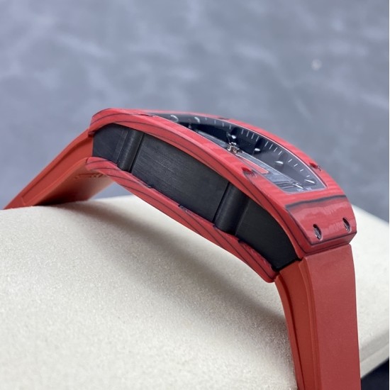Richard Mille - RM07-01 32mm Ladies NTPT Carbon Case Red Rubber Strap Skeleton Dial G+ CRMA2 Automatic