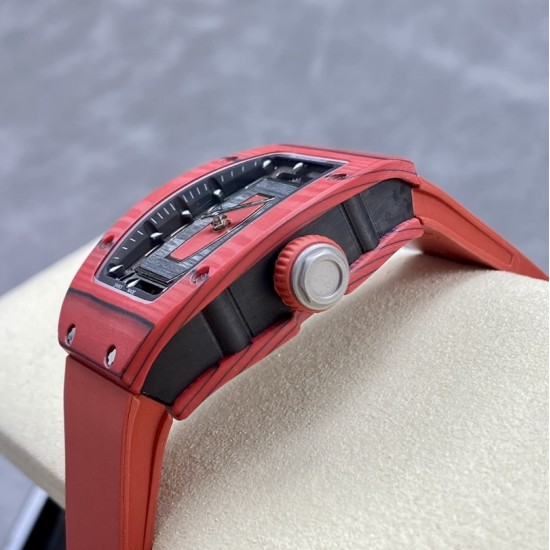 Richard Mille - RM07-01 32mm Ladies NTPT Carbon Case Red Rubber Strap Skeleton Dial G+ CRMA2 Automatic