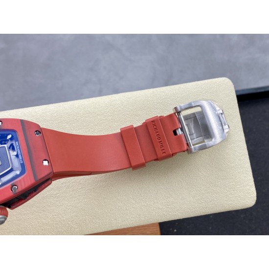 Richard Mille - RM07-01 32mm Ladies NTPT Carbon Case Red Rubber Strap Skeleton Dial G+ CRMA2 Automatic