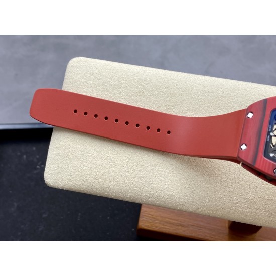 Richard Mille - RM07-01 32mm Ladies NTPT Carbon Case Red Rubber Strap Skeleton Dial G+ CRMA2 Automatic