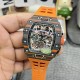 Richard Mille - RM11-03 44.5mm Auto Flyback Chrono Forged Carbon Case Rubber Strap KVF A7750 Super Clone